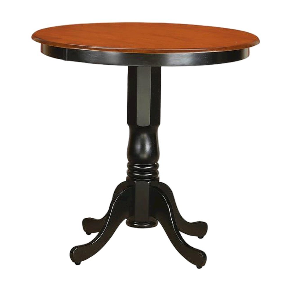 Solid Wood Round Counter Height Pub Table with Pedestal Base
