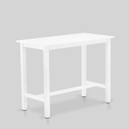 East West Furniture 4 Piece Mid Century Dining Set Contains a Dining Table, 2 Kitchen Stools with a Kitchen Bench - Wire Brushed Bright White Finish