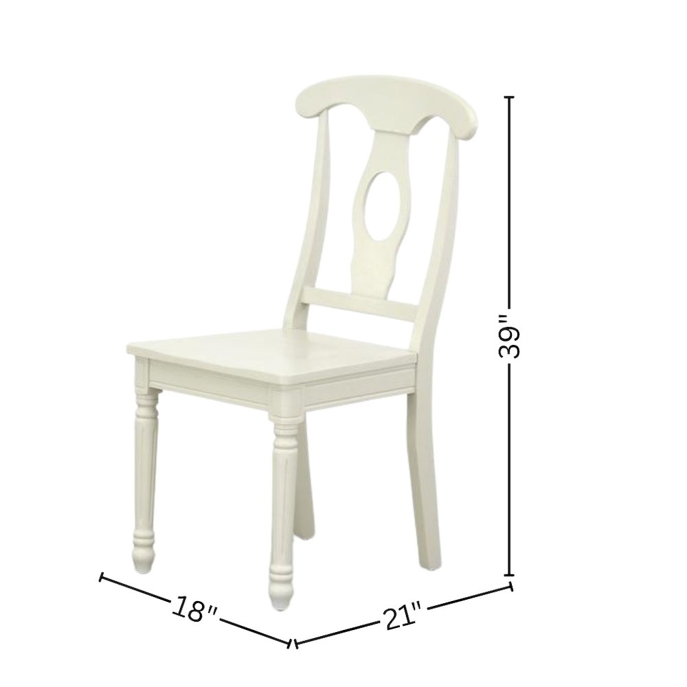 White Dining Chair, Wooden Seat, High Back, Set of 2, Solid Wood