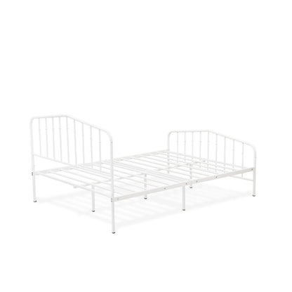Kemah Queen Platform Bed with 4 Metal Legs - Magnificent Bed in Powder Coating White Color