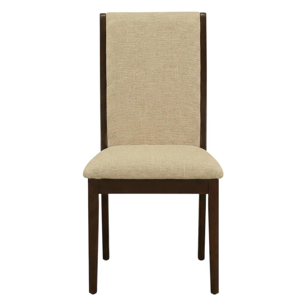 Upholstered Parsons Dining Chair with High Back, Light Tan, Set of 2