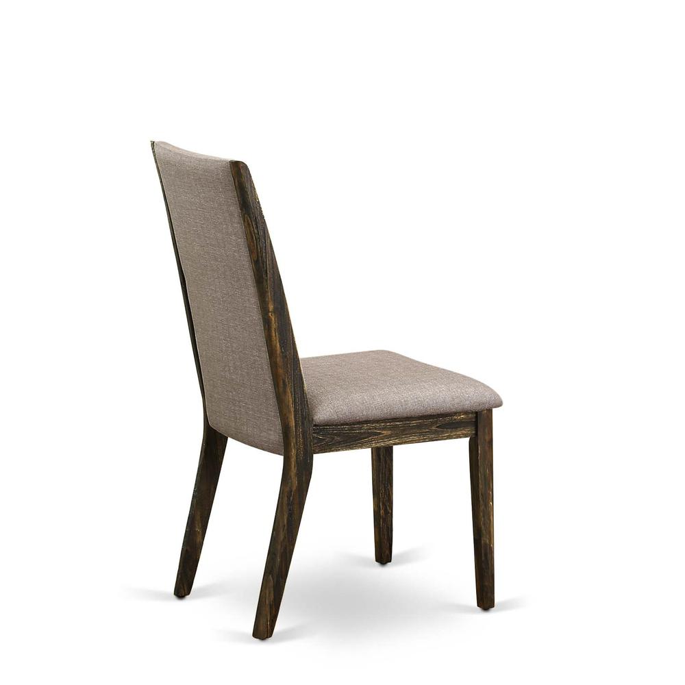 7-pc dining set with Chair’s Legs and Dark Khaki Linen Fabric