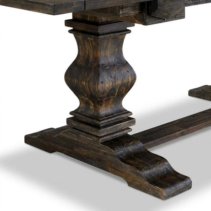 Extendable Dining Table with Removable Leaf and Double Pedestal, Jacobean