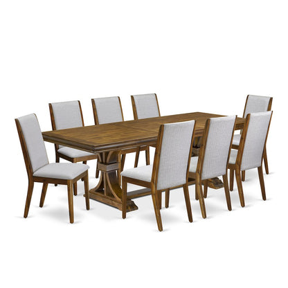 9 Pieces Dining table set a Rectangular Kitchen Table and 8 Dining Room Chairs
