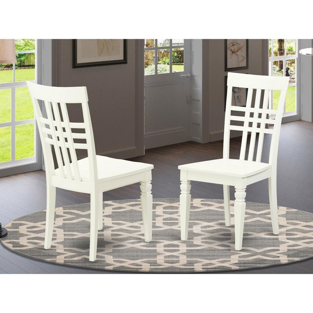Logan  Dining  Chair  with  Wood  Seat  -  Linen  White  Finish.,  Set  of  2