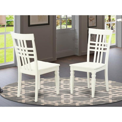 Logan  Dining  Chair  with  Wood  Seat  -  Linen  White  Finish.,  Set  of  2