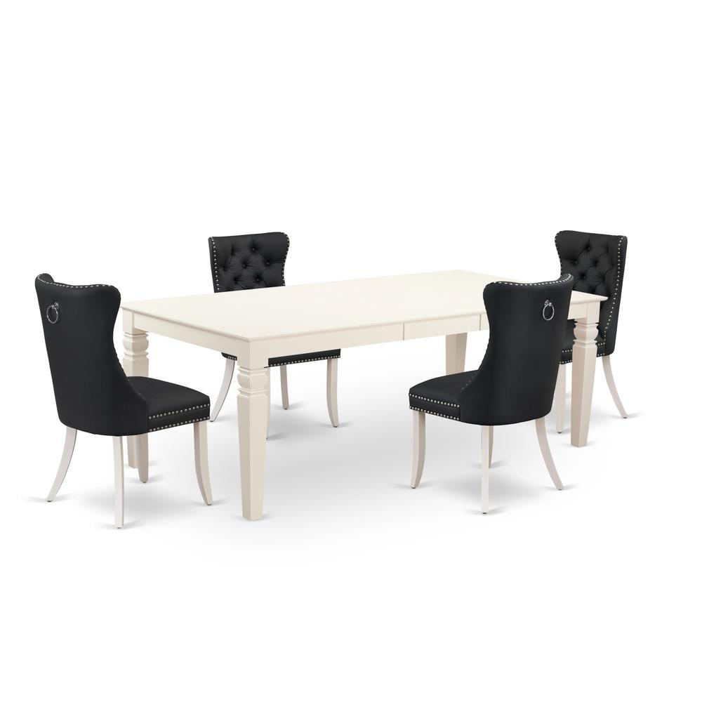 5 Piece Dinette Set Contains a Rectangle Kitchen Table with Butterfly Leaf