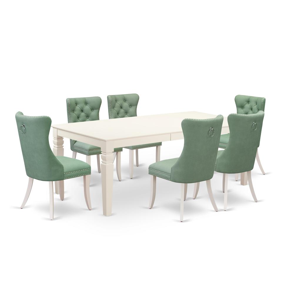 7 Piece Dining Table Set Contains a Rectangle Kitchen Table with Butterfly Leaf