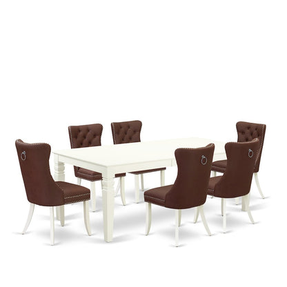 7 Piece Dining Set Contains a Rectangle Kitchen Table with Butterfly Leaf
