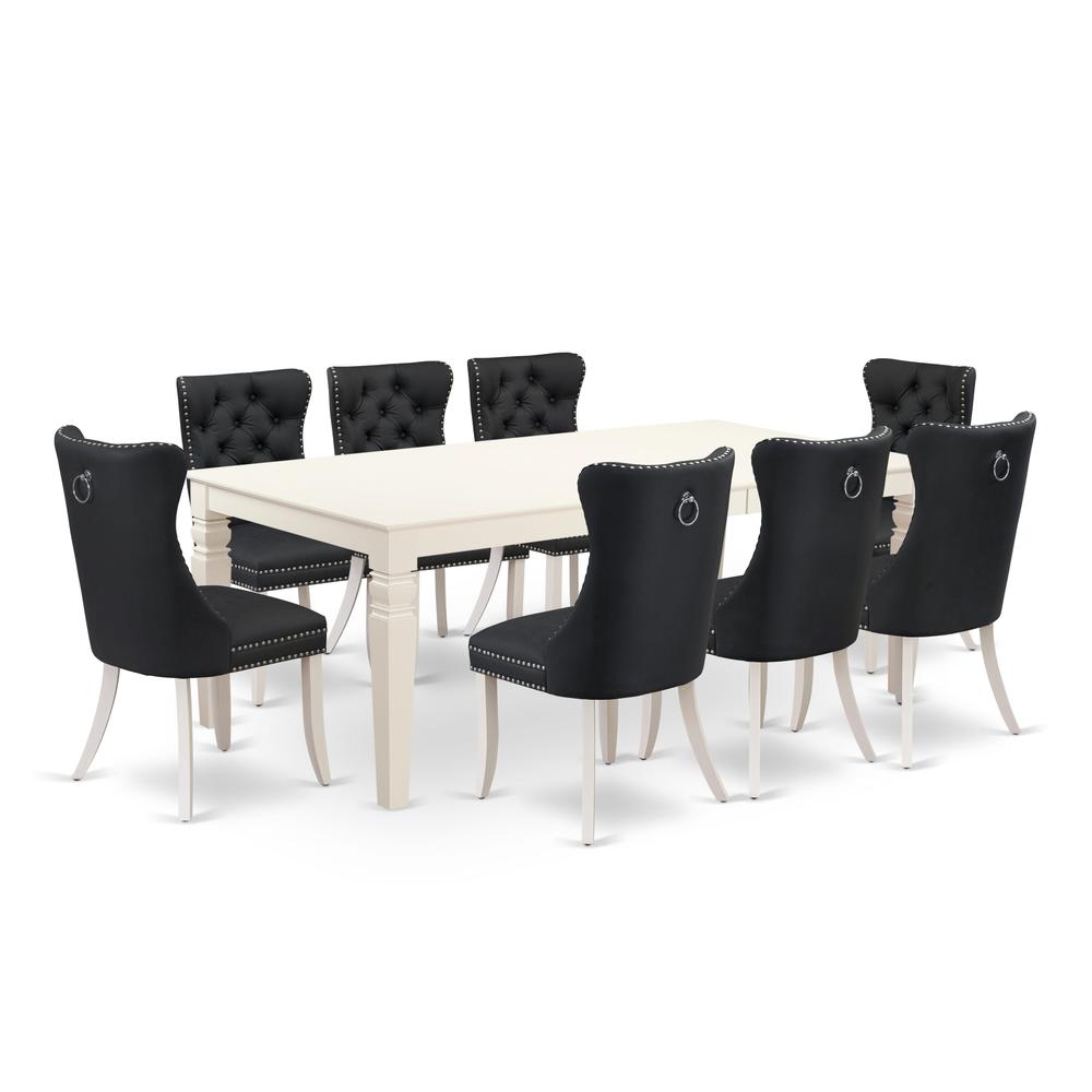 9 Piece Dining Table Set Contains a Rectangle Kitchen Table with Butterfly Leaf