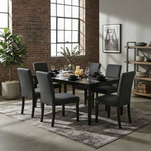 Industrial-Style Dining Table Set with Parson Chairs, Rectangle