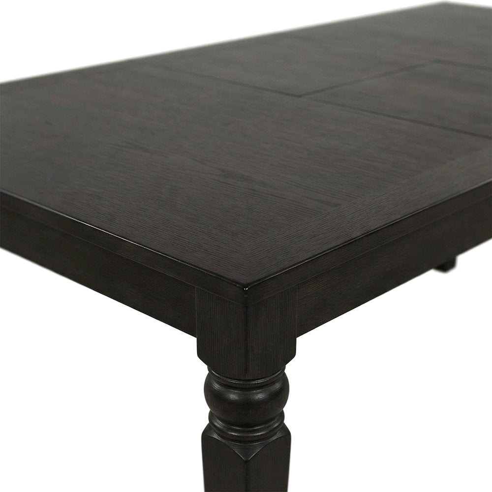 Solid Wood Dining Table with Faux Leather Upholstered Chairs 9 Piece Set