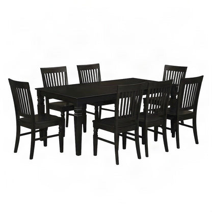 Solid Wood Dining Table Set with 8 Kitchen Chairs, Traditional 9 Piece Set