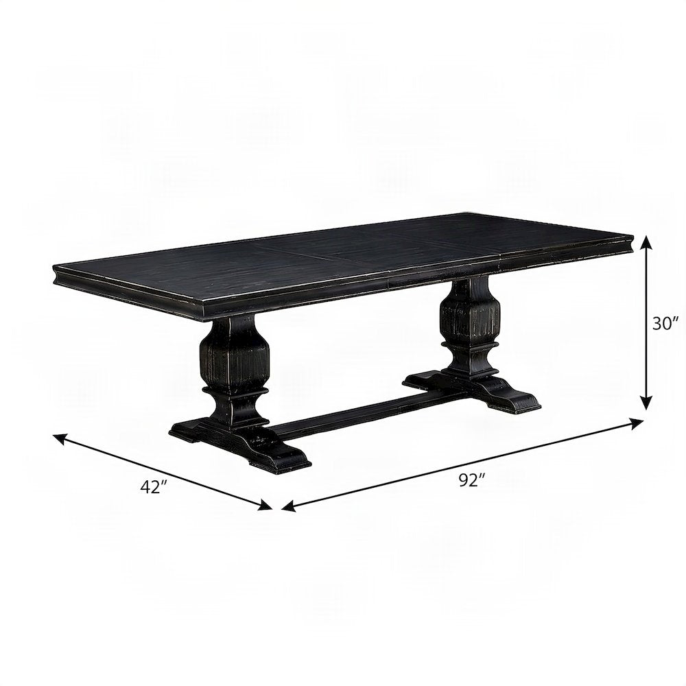 Solid Wood Rectangular Dining Table, Modern Kitchen Dinner Table
