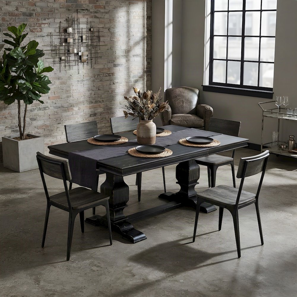 Solid Wood Rectangular Dining Table, Modern Kitchen Dinner Table