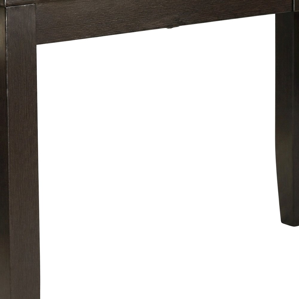 Wood Dining Table with Leaf and 6 Faux Leather Chairs 7 Piece Set, Cappuccino