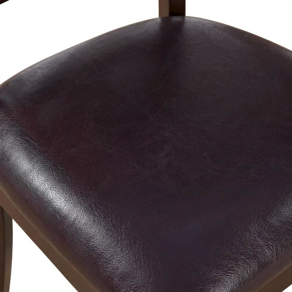 Lynfield Faux Leather Dining Chair with Traditional Wood Frame, Set of 2