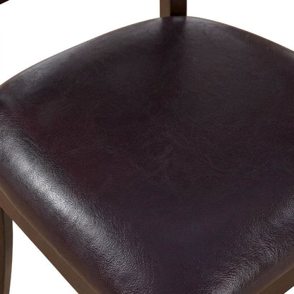 Lynfield Faux Leather Dining Chair with Traditional Wood Frame, Set of 2