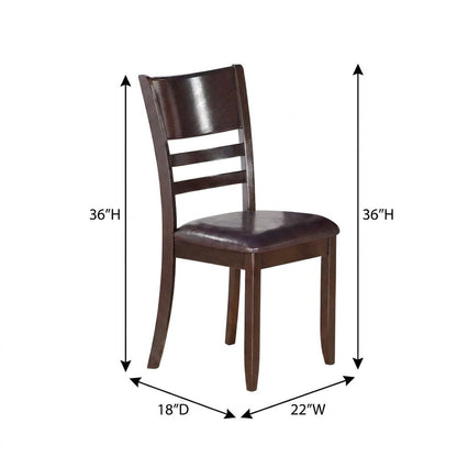 Lynfield Faux Leather Dining Chair with Traditional Wood Frame, Set of 2