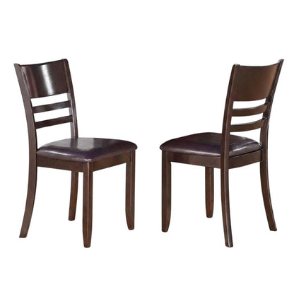 Lynfield Faux Leather Dining Chair with Traditional Wood Frame, Set of 2