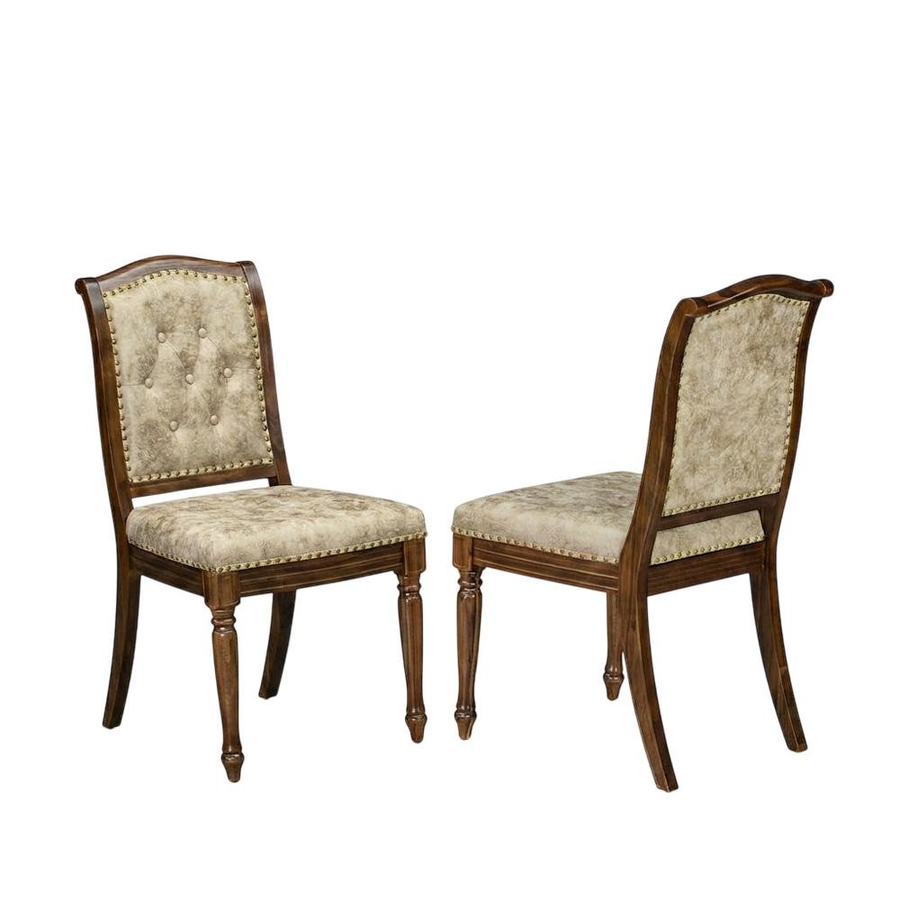 Upholstered Dining Chairs with Solid Wood Frame, Set of 2