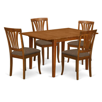 MLAV5-SBR-C 5 Pc dinette set for small spaces-Dining Tables and 4 Dining Chairs