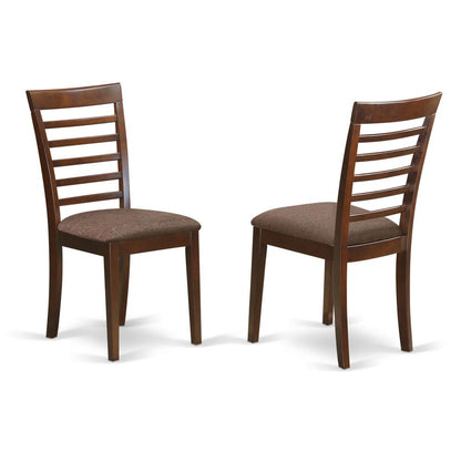 HLML3-MAH-C 3 Pc set with a Kitchen Table and 2 Linen Seat Dinette Kitchen Chairs in Mahogany