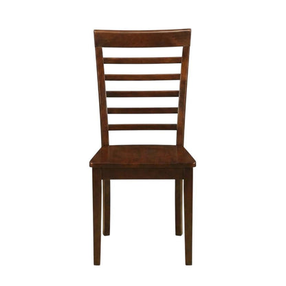 Solid Wood Dining Chairs with Ladder Back and Wood Seat, Set of 2