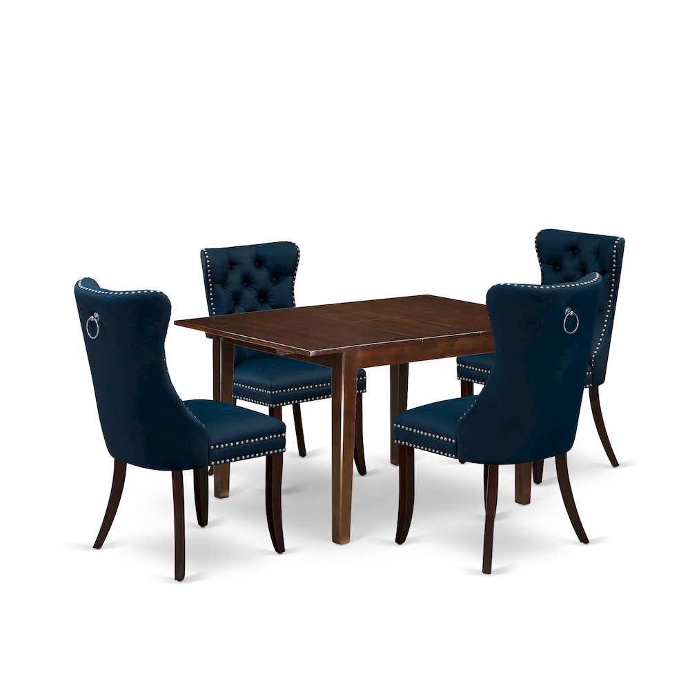 5 Piece Kitchen Table Set Contains a Rectangle Dining Table with Butterfly Leaf