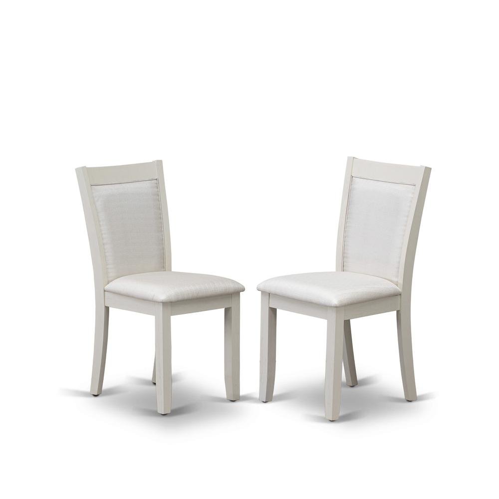 Solid Wood High-Back Linen Upholstered Parsons Dining Chair, Cream, Set of 2