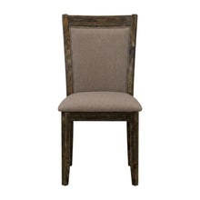 Solid Wood Linen-Upholstered Dining Chairs with High Back, Set of 2, Coffee