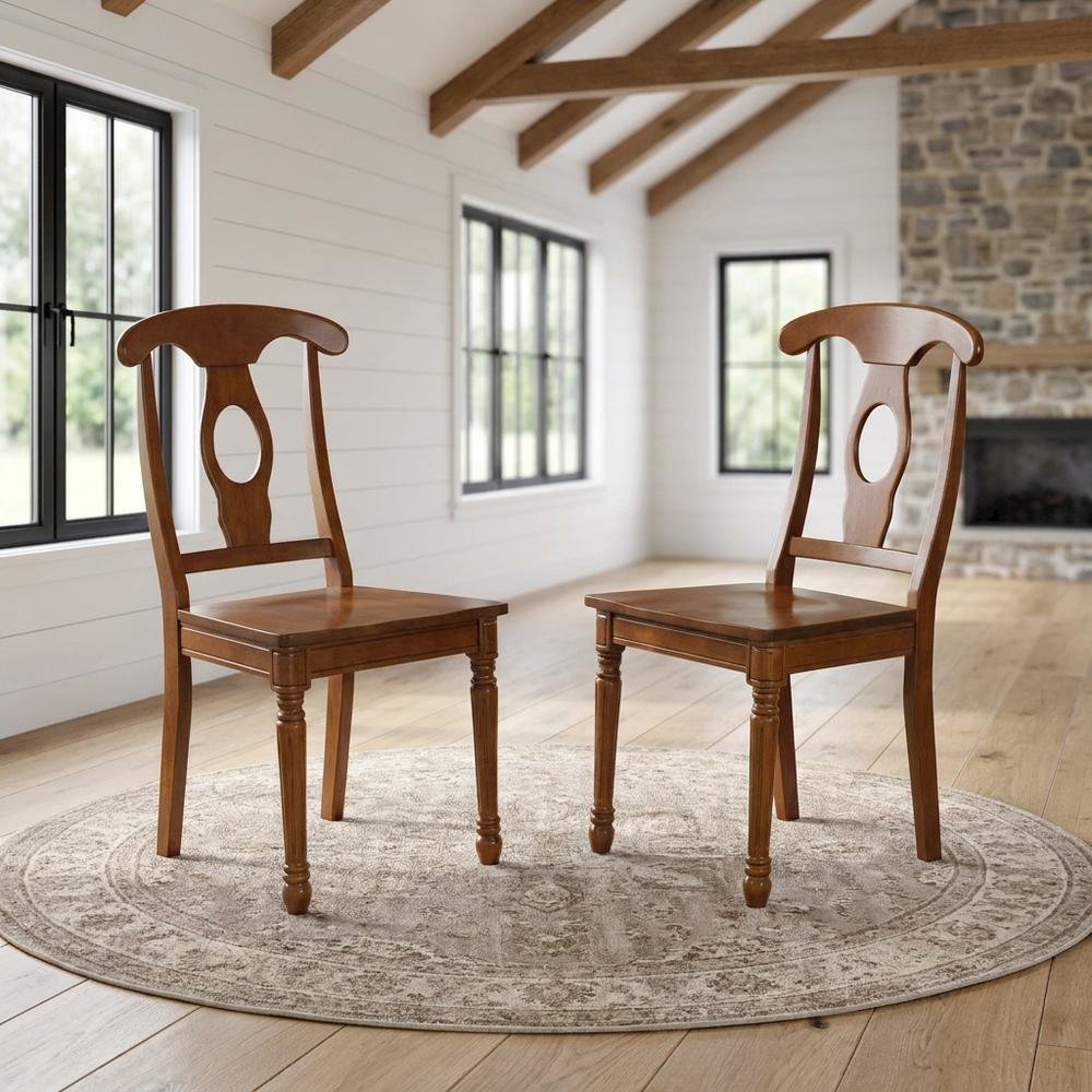 Napoleon-Style Solid Wood Dining Chair for Kitchen or Dining Room, Set of 2