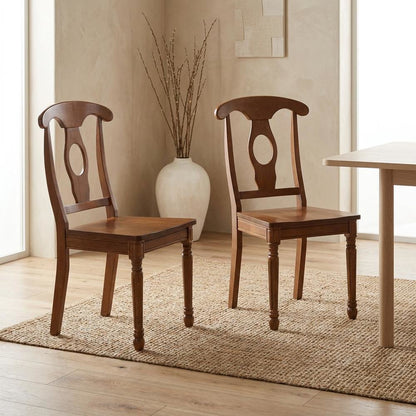 Napoleon-Style Solid Wood Dining Chair for Kitchen or Dining Room, Set of 2