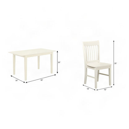 Linen Upholstered Dining Table Set with Drop-Leaf and Chairs