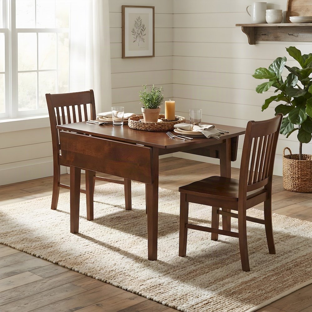 Mahogany Dining Table with Chairs, Small Kitchen Dinette Set