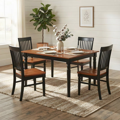 Wood Dining Table and Chairs Set for Small Kitchen or Breakfast Nook