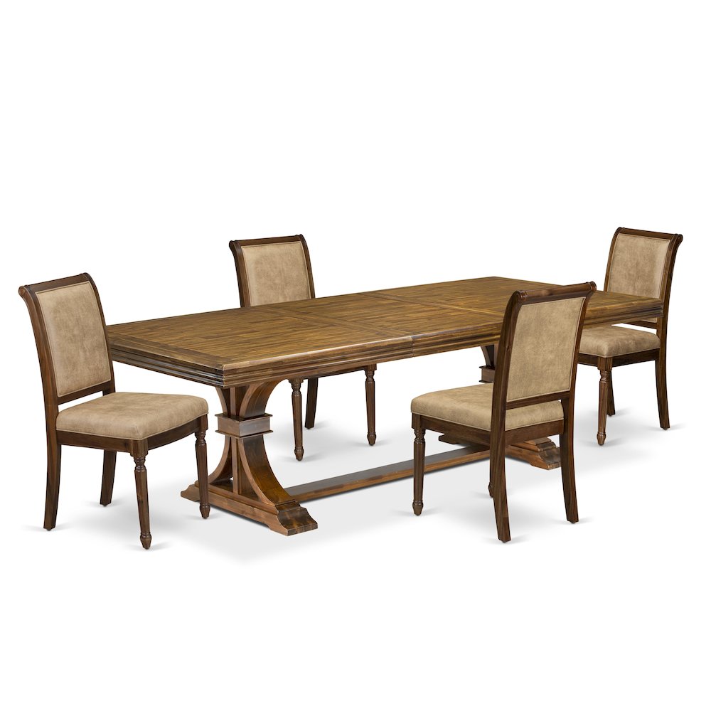5 piece Dining Table Set of a Kitchen Table and 4 Dark Grey Dining Room Chairs