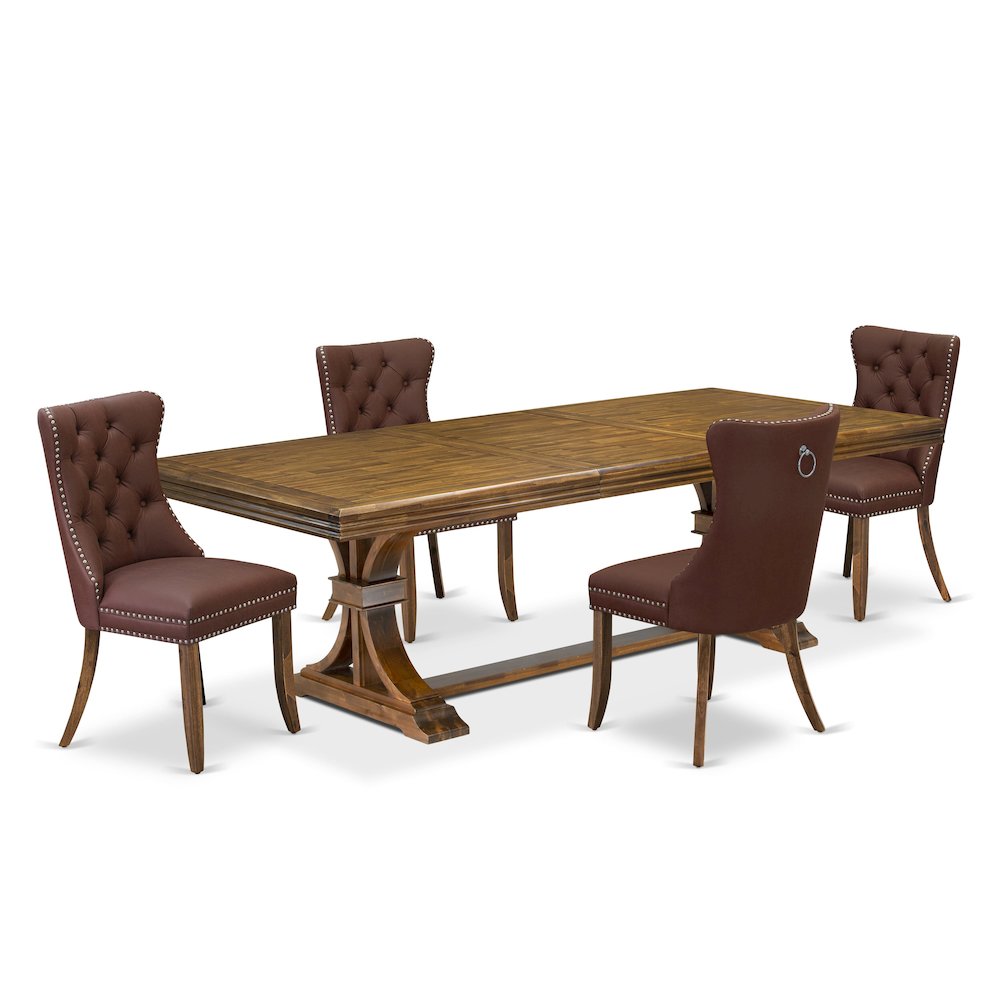 5 Pieces Dining Table Set Contains a Rectangle Table and 4 Chairs
