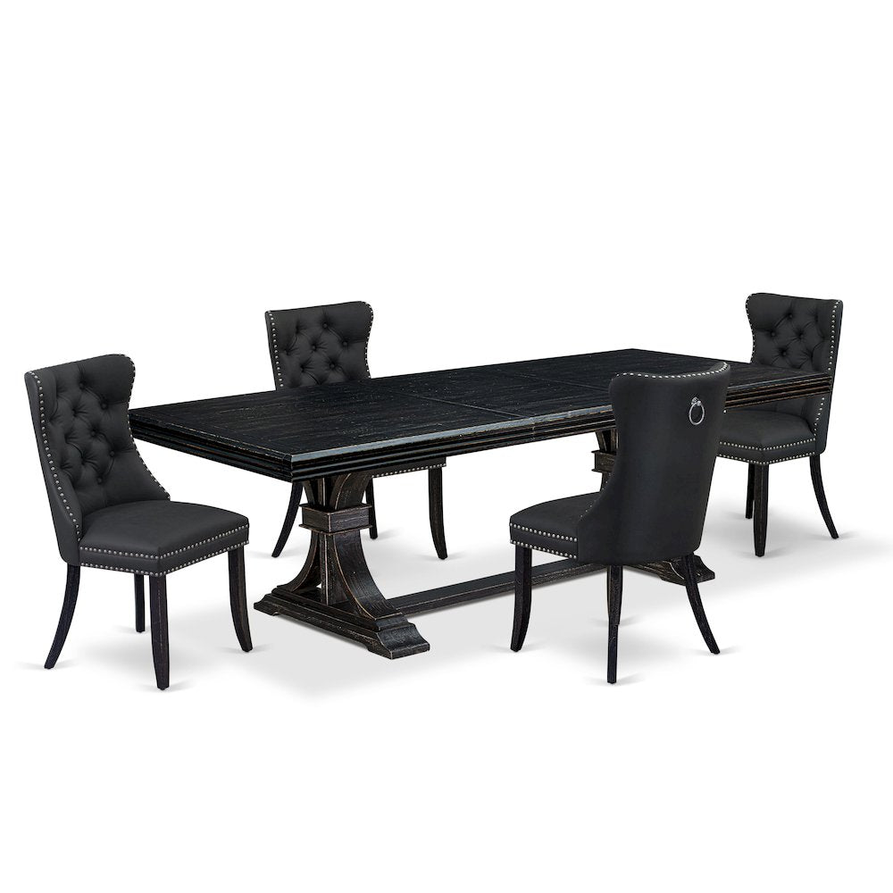 5 Pieces Modern Dining Set a Rectangle Kitchen Table and 4 Dining Chairs
