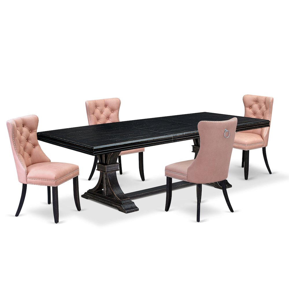 5 Pieces Modern Dining Set a Rectangle Kitchen Table and 4 Dining Chairs