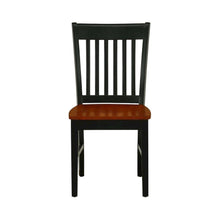 Wooden Dining Chair with Ladder Back for Kitchen or Dining Room, Black & Cherry, Set of 2