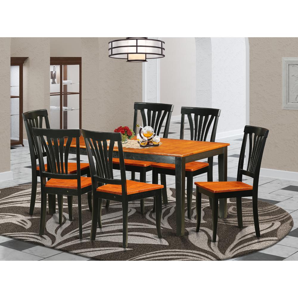 7  PC  Kitchen  Table  set-Dining  Table  and  6  Wood  Chairs