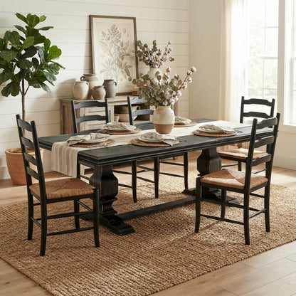 Solid Wood Rectangular Dining Table for Kitchen and Dining Room