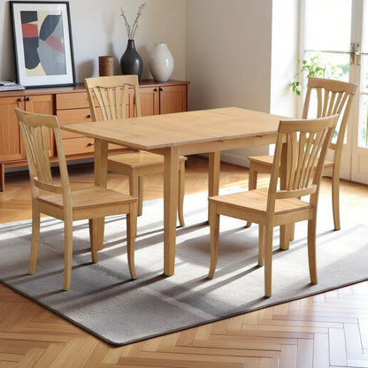 Elegant Wooden Dining Table Set – Kitchen Table and Chairs for 4