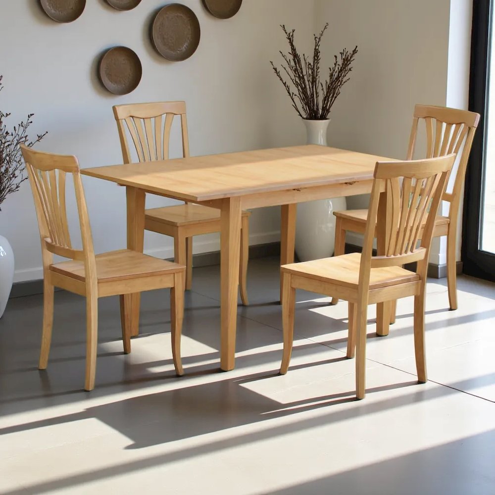 Elegant Wooden Dining Table Set – Kitchen Table and Chairs for 4