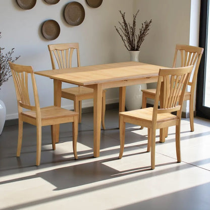 Elegant Wooden Dining Table Set – Kitchen Table and Chairs for 4
