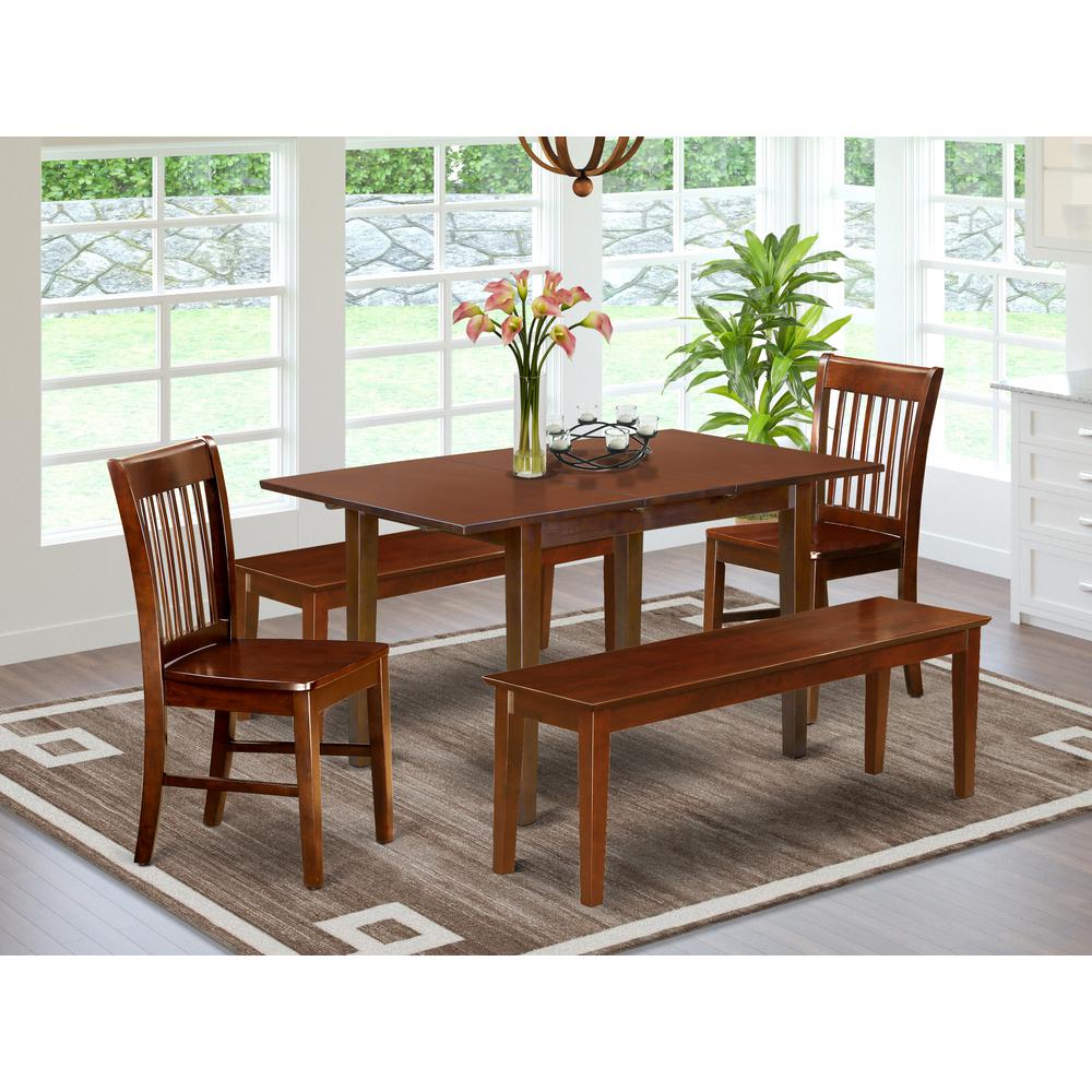 5  Pc  Kitchen  Table  with  bench  set  -  Table  plus  2  Kitchen  Chairs  and  2  Benches