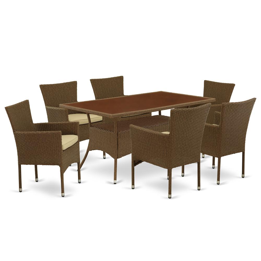 Wicker Patio Set Brown, OSBK7-02A