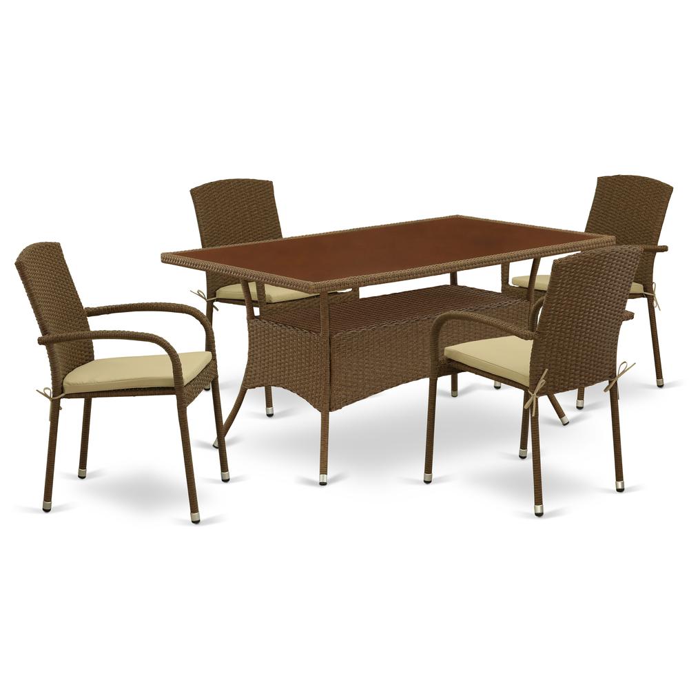 Wicker Patio Set Brown, OSJU5-02A