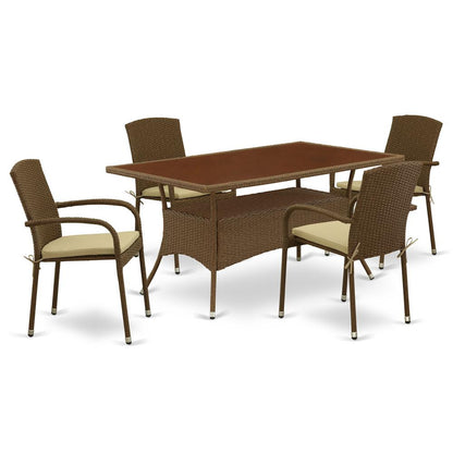 Wicker Patio Set Brown, OSJU5-02A